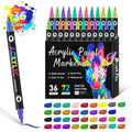 Set of double-ended acrylic marker pens with washable opaque ink, showing various colours.