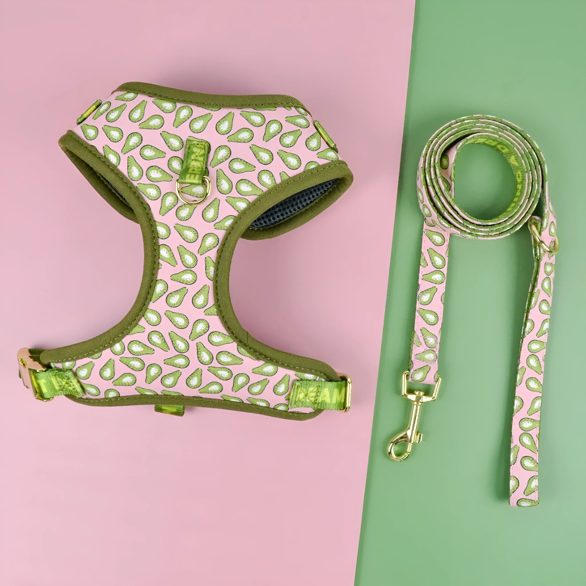 Polyester dog chest-back traction rope in multiple colours for medium and large breeds