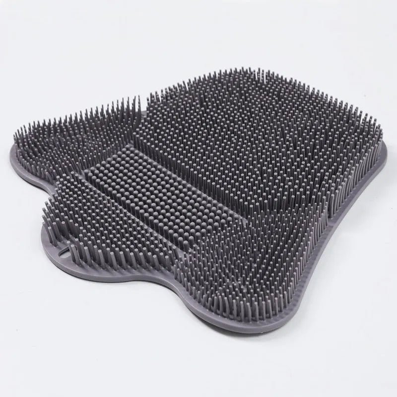 Blue silicone bath massage cushion with textured surface measuring 31cm by 32cm for bathing and relaxation