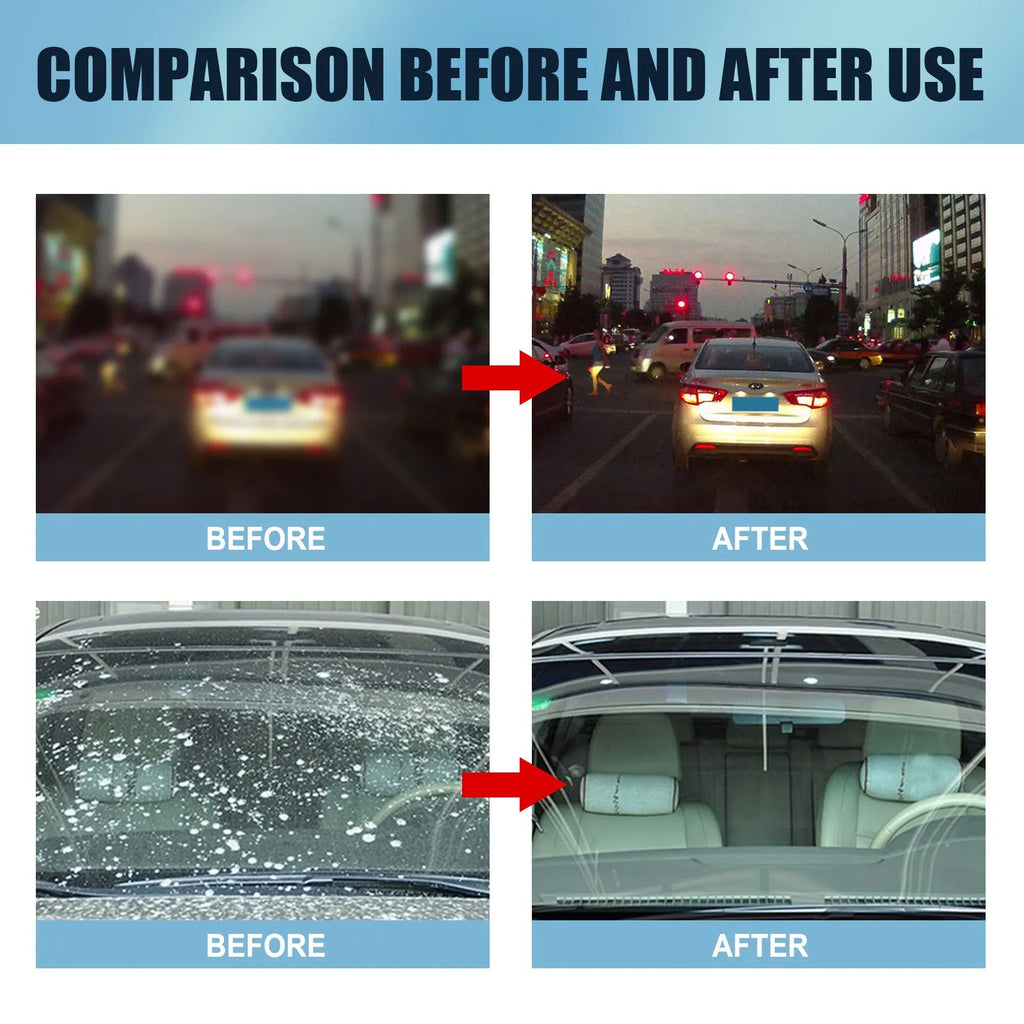 Blue car glass oil film remover paste and soft sponge applicator for windscreen cleaning