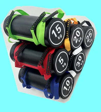 Flat white PVC fitness sandbag training weight for strength conditioning
