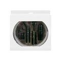 Eight-piece vacuum cleaner accessory set with small suction heads for detailed cleaning