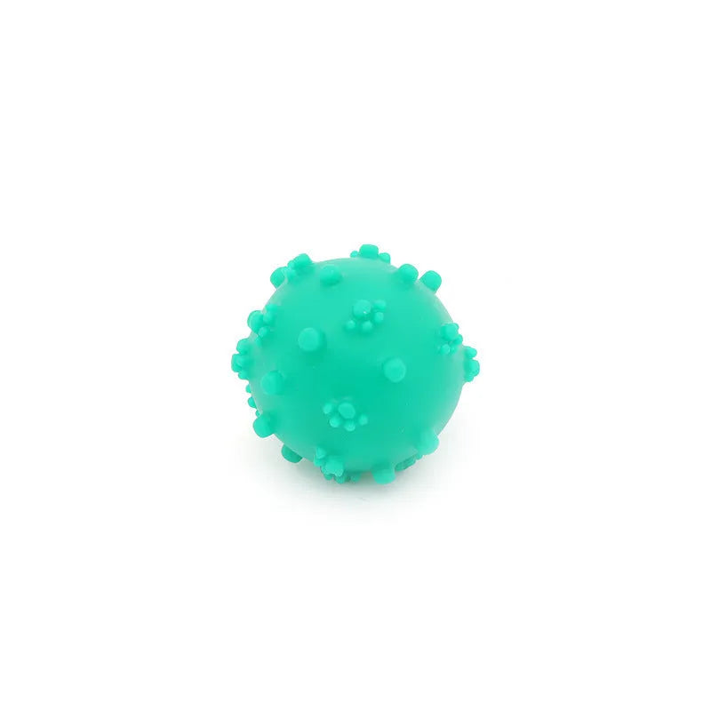 Bright coloured spiky dog toy balls for small puppies with squeaky features