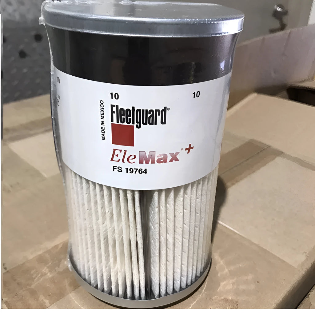 FS19764 diesel fuel filter with folding paper element showing 10mm connections