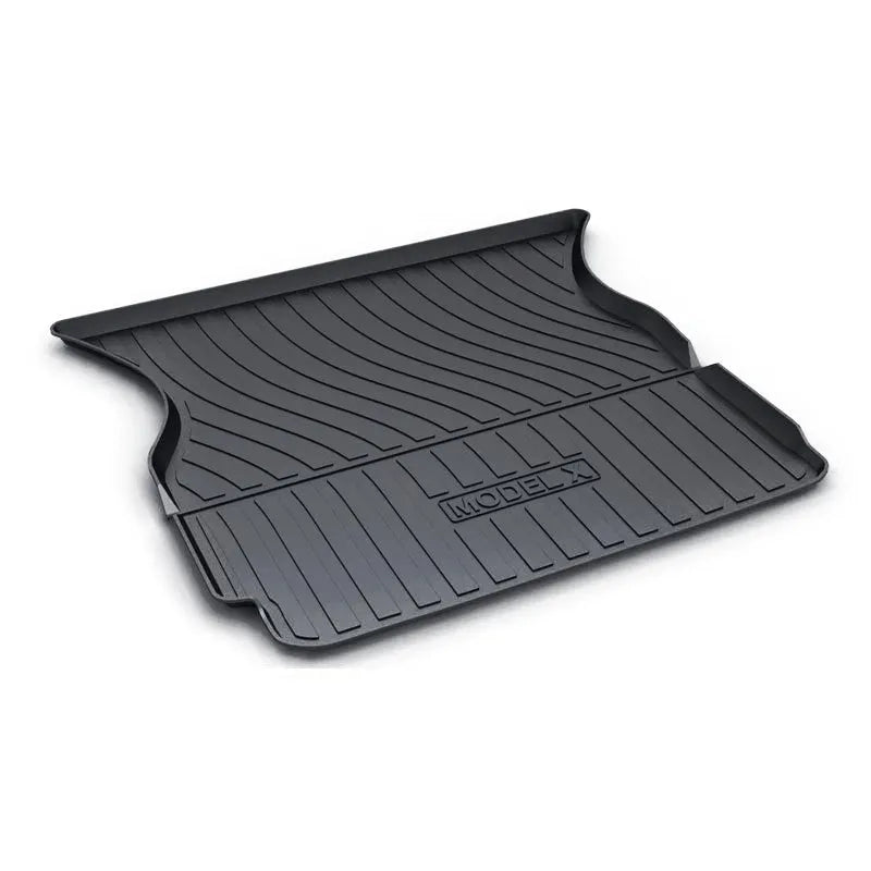 Rubber car floor mat for Tesla vehicles with TPE footrest section