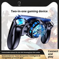 Mobile phone semiconductor refrigeration cooling gamepad with one-key button black front view