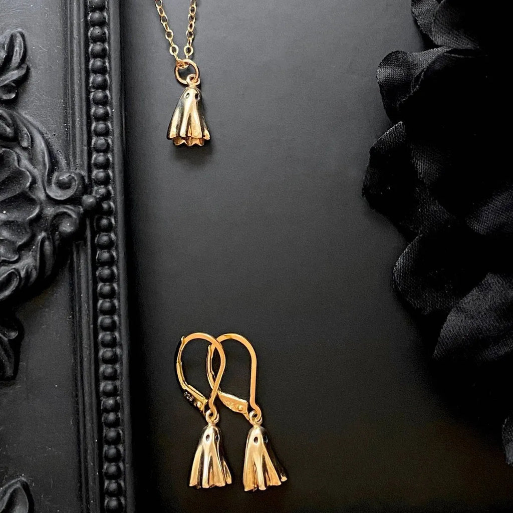 Ghost motif pendant necklace with titanium steel pendant and stainless steel chain options