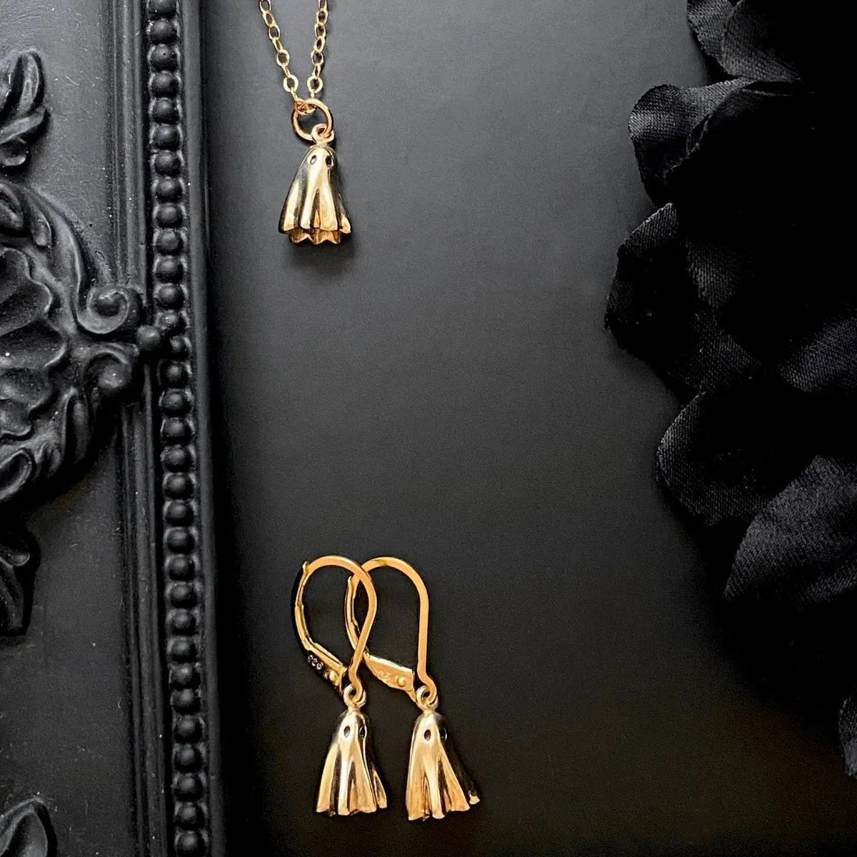 Ghost motif pendant necklace with titanium steel pendant and stainless steel chain options