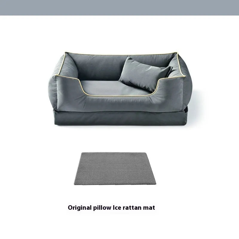 Waterproof dog kennel with removable liner in dark green, auburnumber or rock ash colours