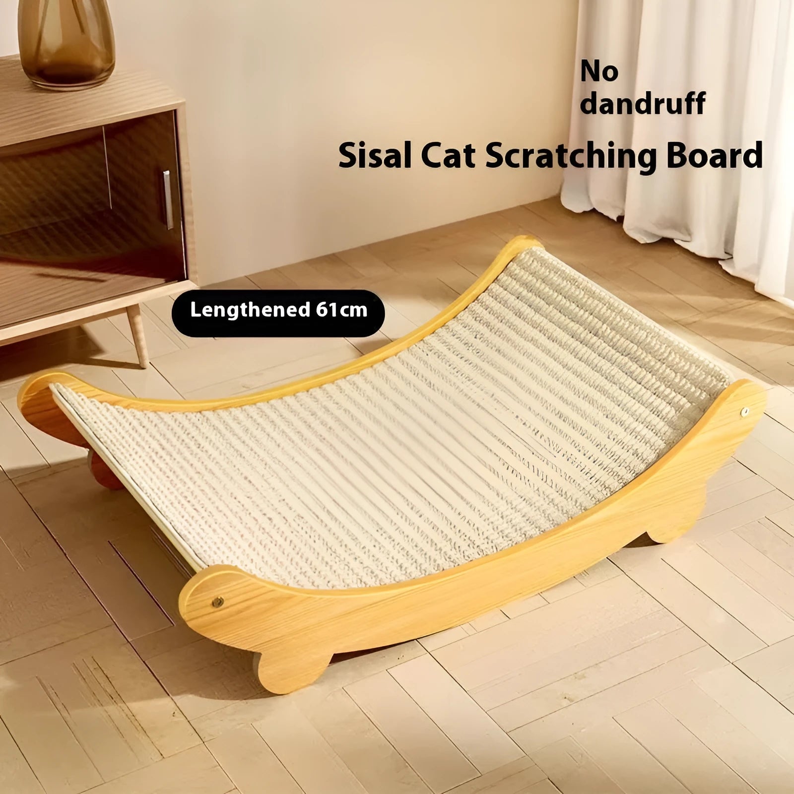 Sisal cat scratch board with woven texture in pastoral design, small and large size options