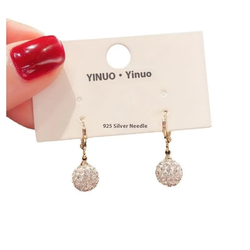 Geometric rose design zircon electroplated copper earrings for women in multiple colour variations