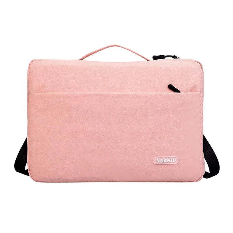 New Fashion Light Liner Laptop Bag Oxford Cloth Shockproof 11-16 Inch Urban Simple Solid Colour Neutral Computer Bag for Men Women Black Gray Pink Seam Detail