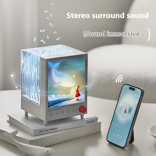 Aurora Treasure Box atmosphere projection lamp with Star Sea Whale light pattern and Bluetooth speaker