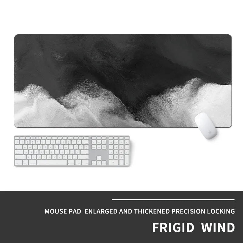 Oversized gaming mouse pad with thermal transfer printed cold style design on natural rubber base