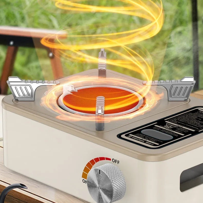 White infrared portable gas stove with windproof fierce flame for outdoor cooking
