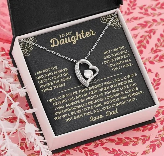 Hollow heart-shaped necklace in silver or gold finish with gift box presentation options