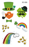 Children's temporary tattoo sticker with Irish festival clover design measuring 120 × 75mm