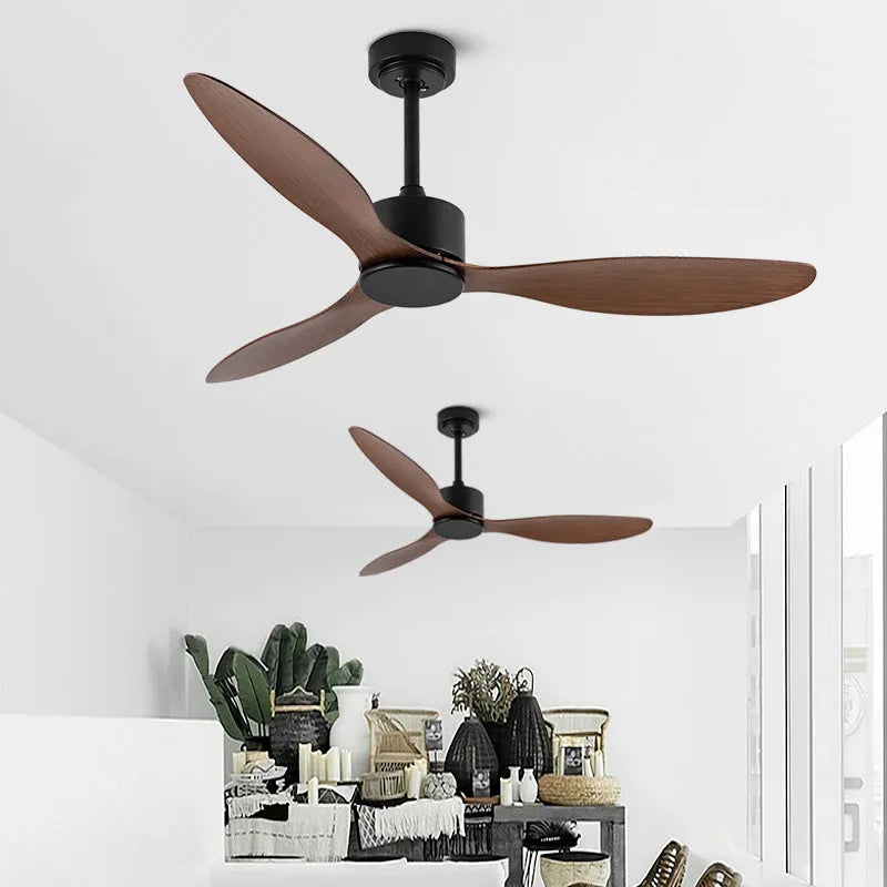 Nordic ceiling fan without light 42 inch or 52 inch iron baking paint black