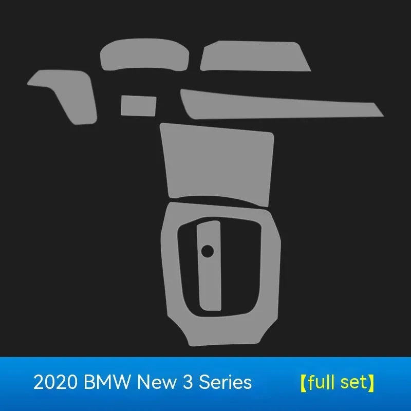 Transparent TPU protective film for BMW 3 Series interior central console and gear lever