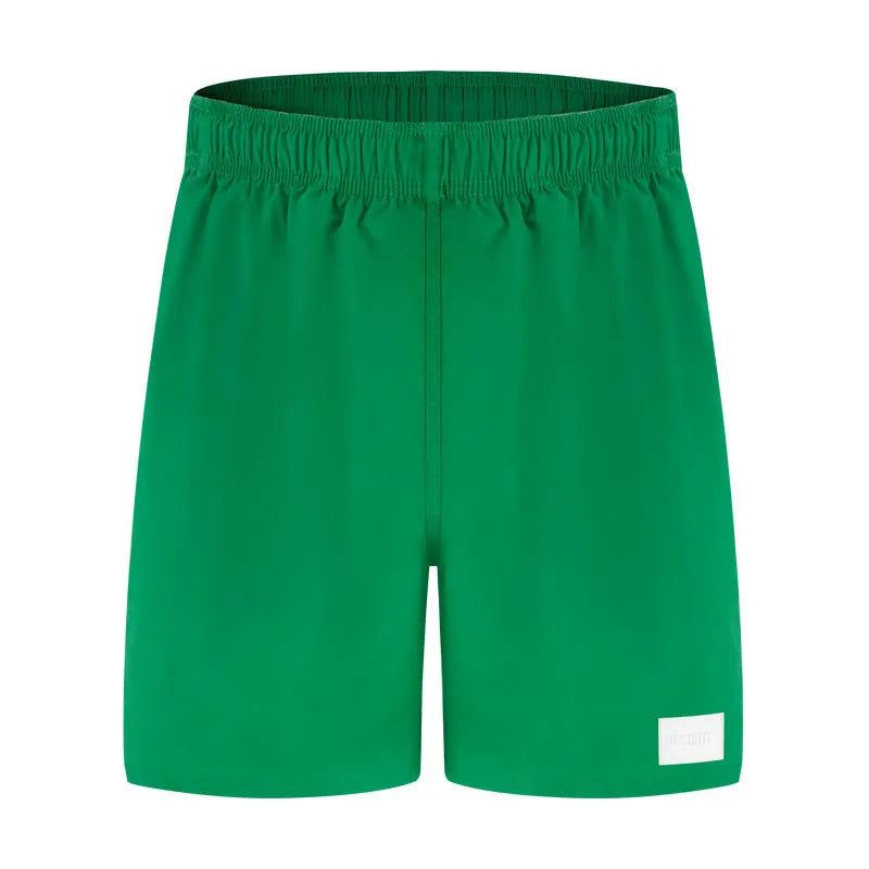 Men's quick-drying nylon sports casual shorts in solid colours with straight leg opening