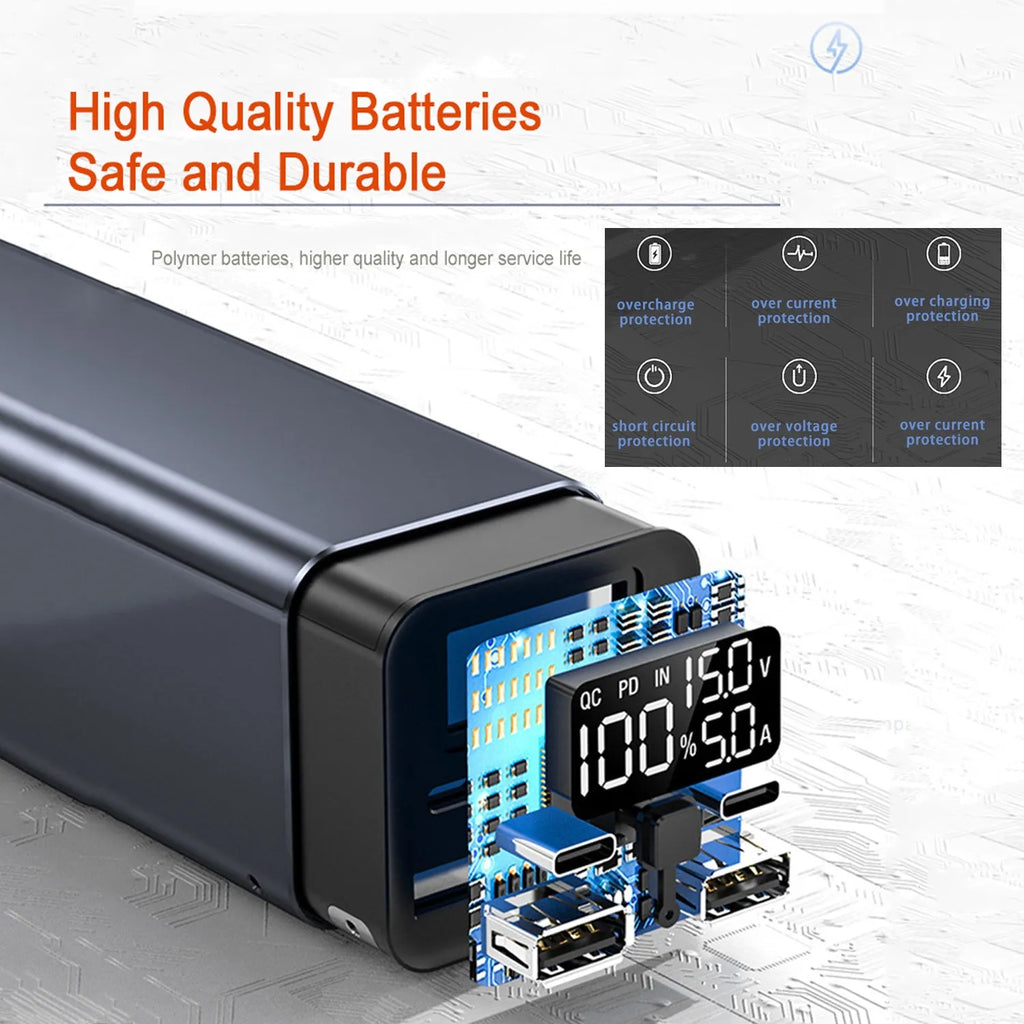 65W metal power bank with 20000mAh capacity for laptop charging