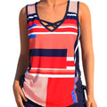 Women's printed two-piece swimsuit with boxer shorts for swimming