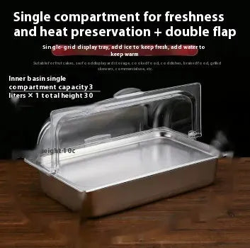 Stainless steel commercial dining plate display box with lid in multiple grid configurations