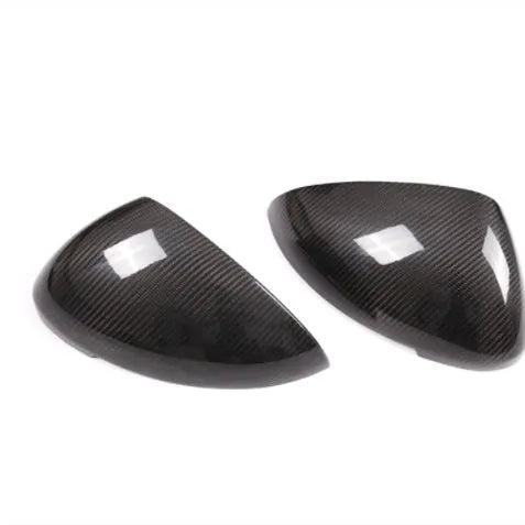 Carbon fibre mirror covers for Porsche Macan with dimensions 27.5x16.3x13.8cm