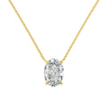 Sterling silver necklace with geometric oval ice flower pendant in gold plating