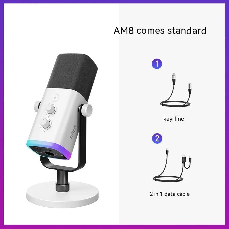 Dynamic noise reduction microphone in ABS PC housing with XLR cable and mounting bracket
