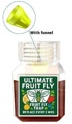 Fruit fly bait liquid bottle for SK003 traps with funnel options