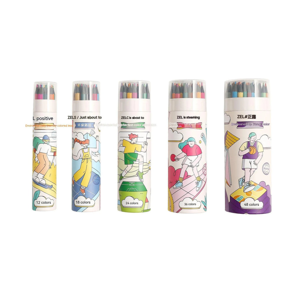 Zhenglin Sports Series colour pencils in 24 and 36 colour sets with paper barrels