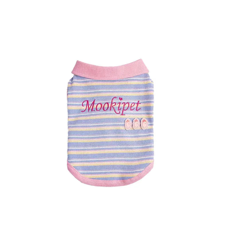 Pink purple dog autumn vest shown with size chart displaying weight ranges from 1.50kg to 11.50kg
