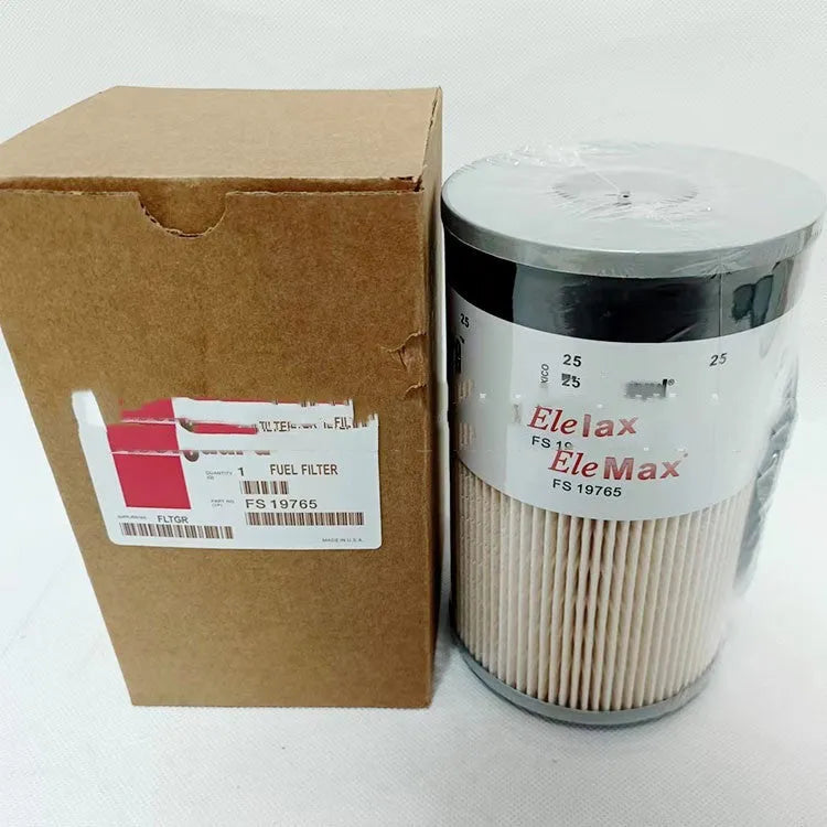 FS19764 diesel fuel filter with folding paper element showing 10mm connections