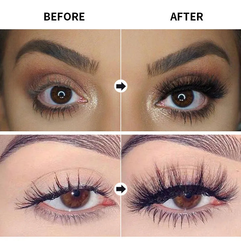 Black waterproof mascara with sweat-proof and smudge-resistant properties for thick curling lashes