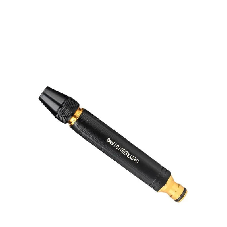 Black alloy car wash gun with straight spray nozzle and black diamond pattern