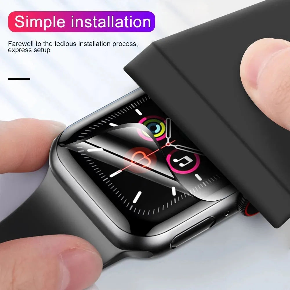 PMMA curved screen protective film for Apple Watch, transparent black colour