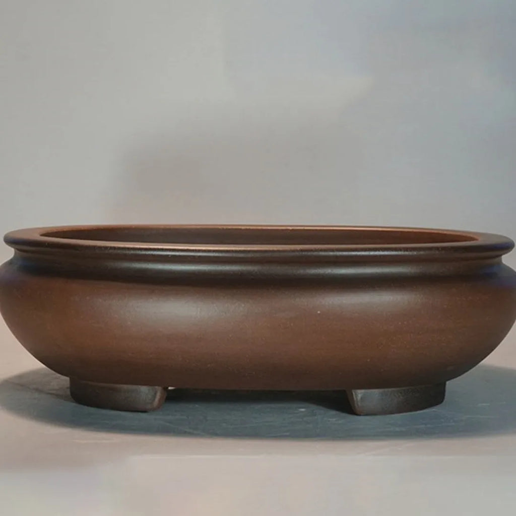 Handmade purple clay desktop flowerpot measuring 58cm long for indoor plant display