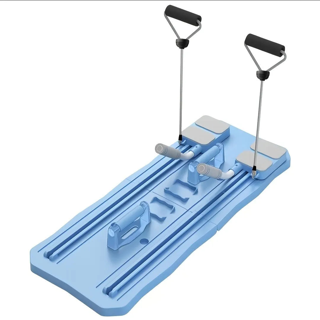 Blue and pink portable ABS fitness board for home core training exercises