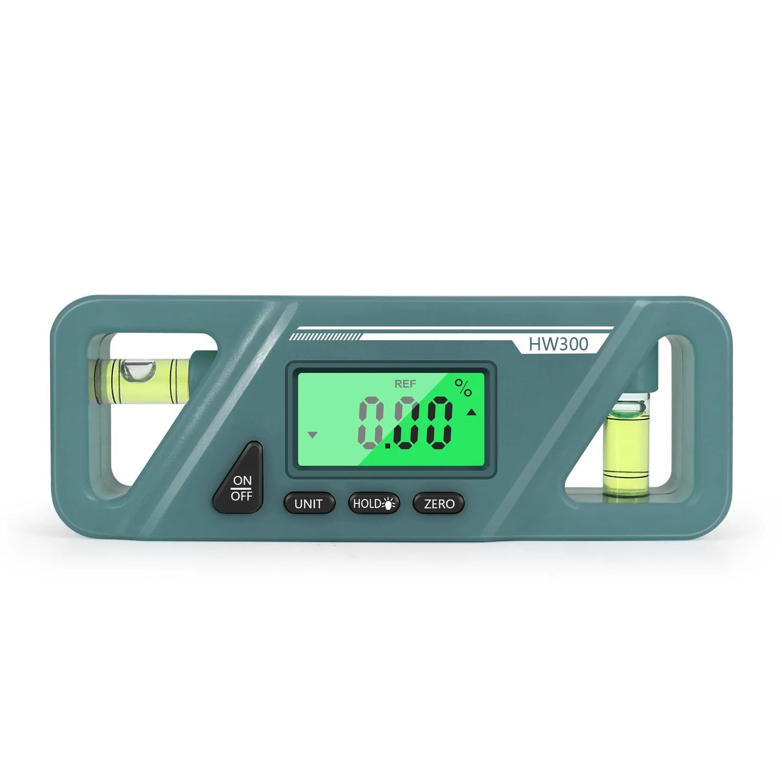 Black digital angle gauge with magnetic base and LCD display showing an angle reading.