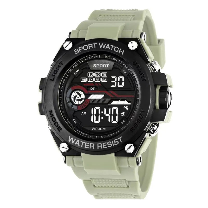 Fashion digital electronic watch for teenagers shown in one of ten available colour variants