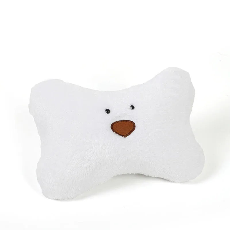 Plush Little Bear pattern vehicle head restraint with PP cotton filler in arm white bear colour