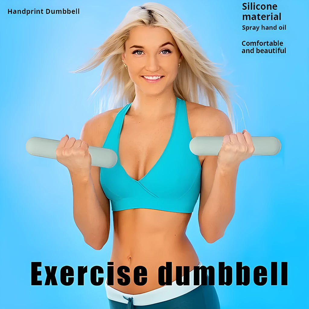 Silicone edging hand-drawn dumbbell stick in selection of colours with cast iron construction