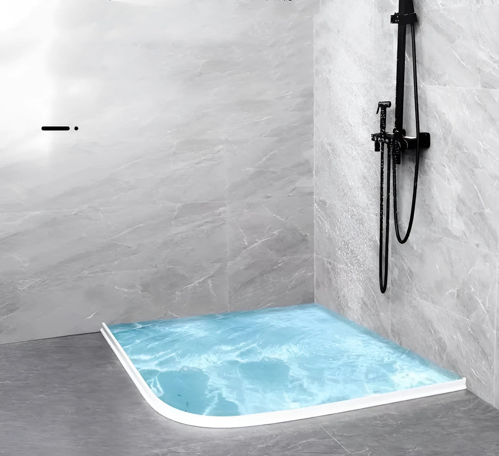 Flexible silicone bathroom water blocking strip in multiple sizes and colours for shower room waterproofing