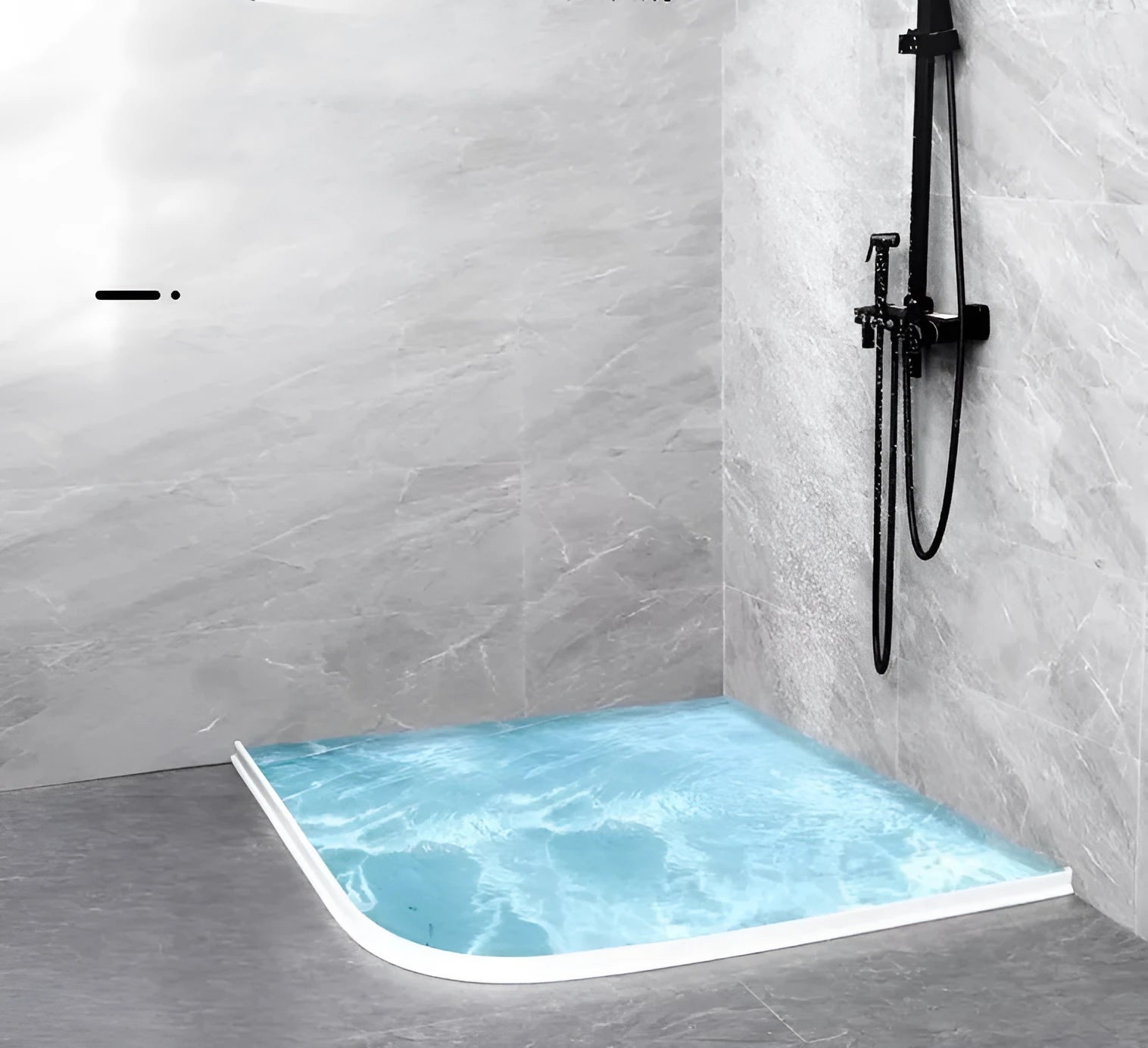 Flexible silicone bathroom water blocking strip in multiple sizes and colours for shower room waterproofing
