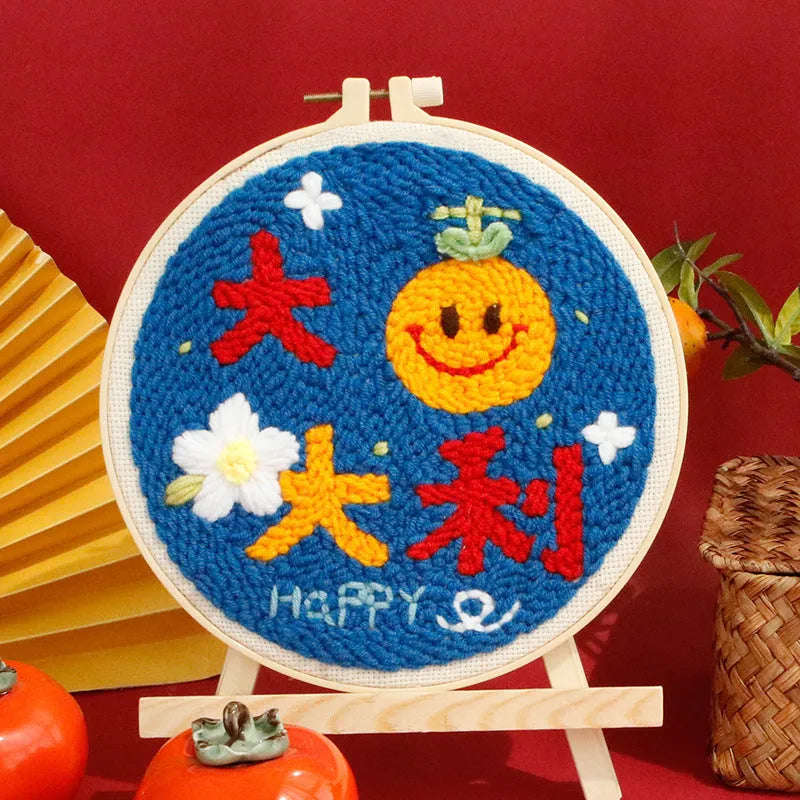 Handmade DIY Poke Embroidery Material Package Cross Stitch Kit 20cm for Living Room Bedroom Childrens Room Decoration CCX700 CCX701 CCX702 CCX703 CCX704