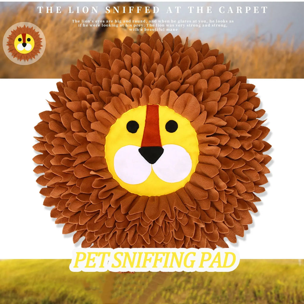 Lion Sniffing Pad brown pet toy blanket 33cm long 25cm wide for dogs and cats