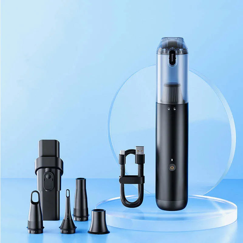 BASEUS A3 black cordless car vacuum cleaner with Type-C charging port