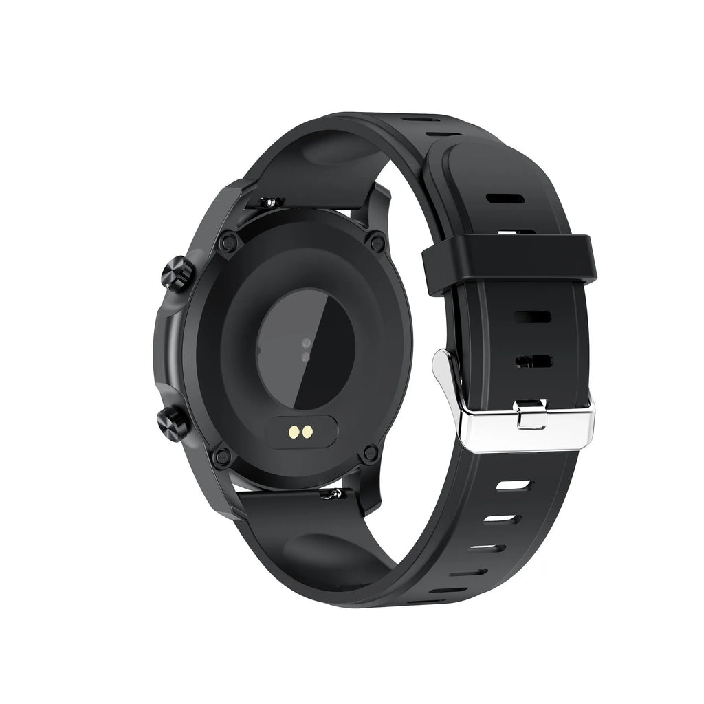 Youth2 Body Temperature Smart Bracelet in black or grey with 1.3 inch screen on wrist.