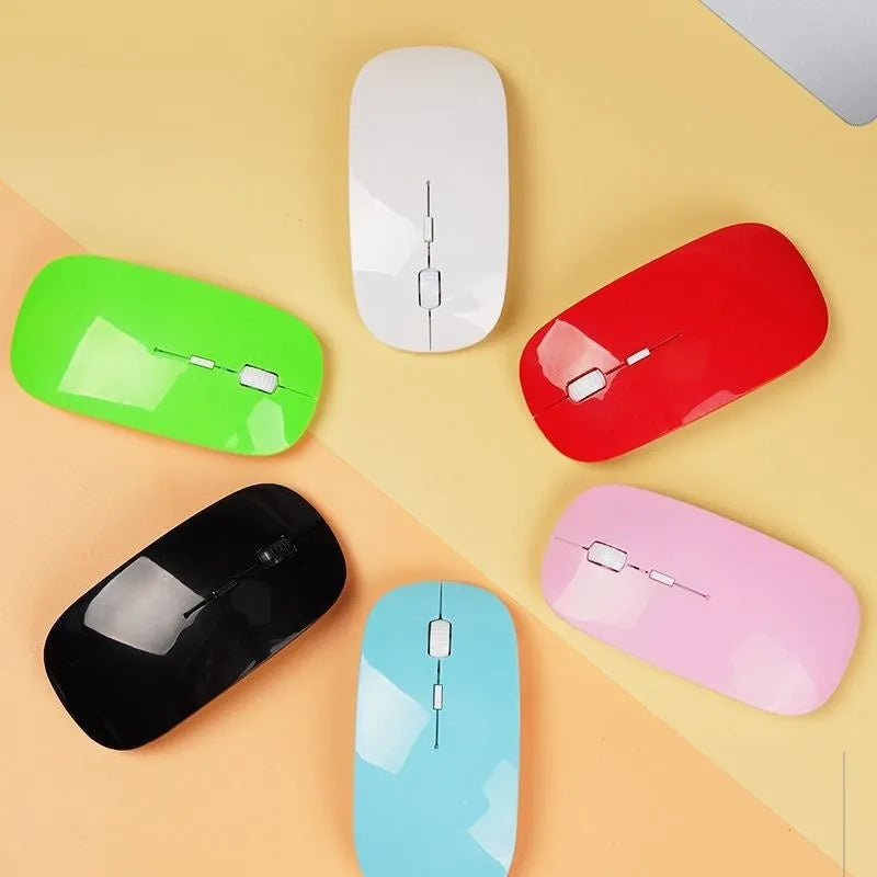 Bluetooth dual-mode wireless mouse with USB receiver and charging cable in grey finish